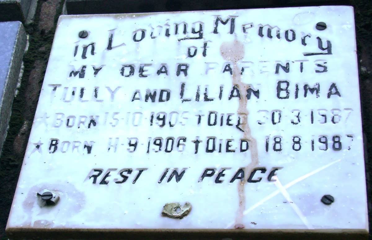 BIMA Tully 1905-1987 &amp; Lilian 1906-1987