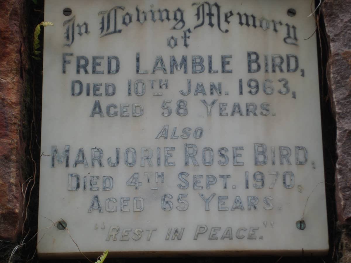 BIRD Fred Lamble -1963 &amp; Marjorie Rose -1970