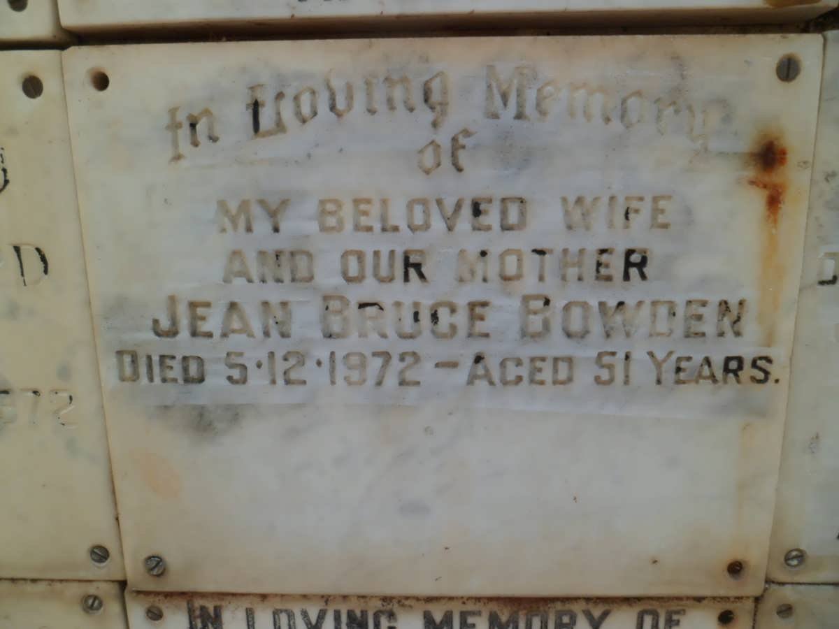 BOWDEN Jean Bruce -1972