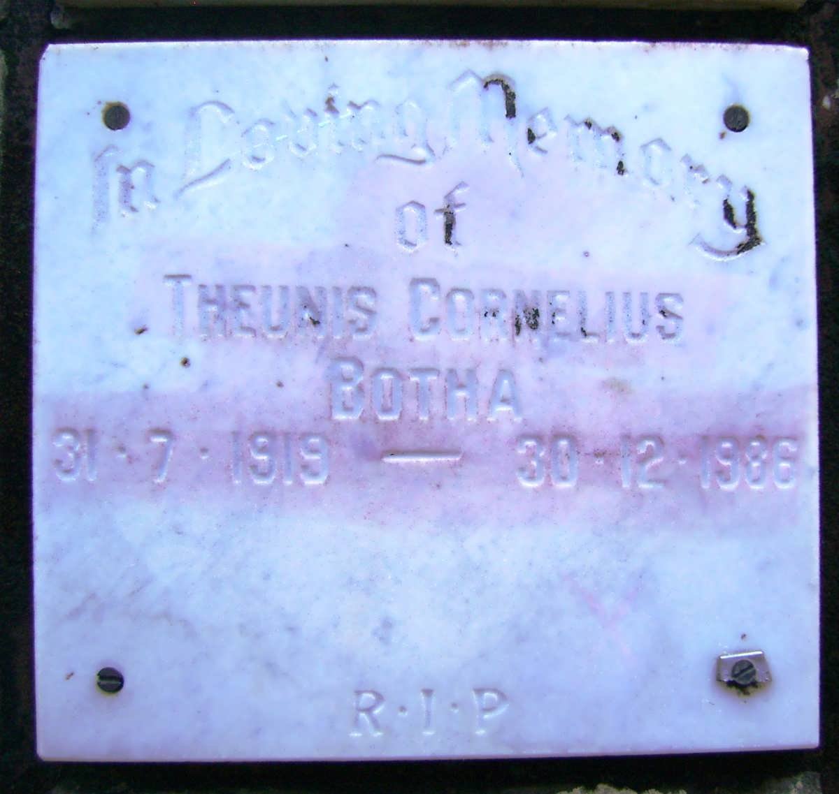 BOTHA Theunis Cornelius 1919-1986