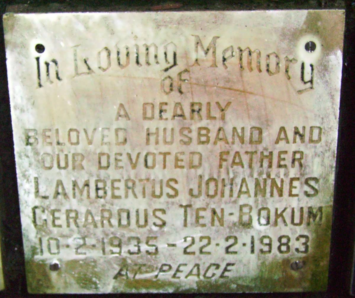 BOKUM Lambertus Johannes Gerardus, Ten 1935-1983