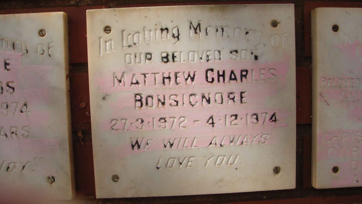 BONSIGNORE Matthew Charles 1972-1974