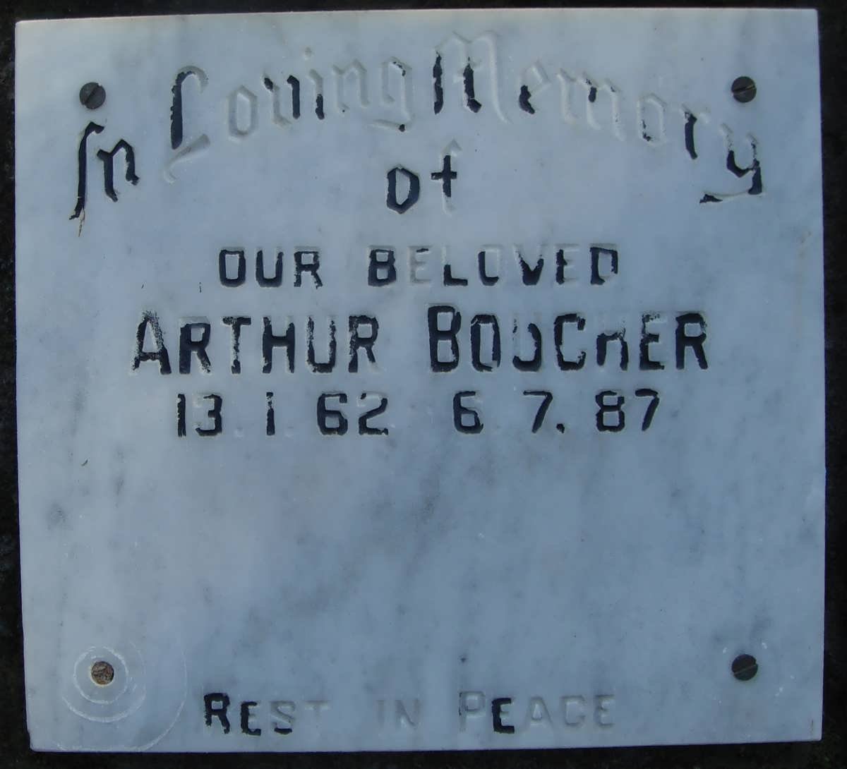 BOUCHER Arthur 1962-1987