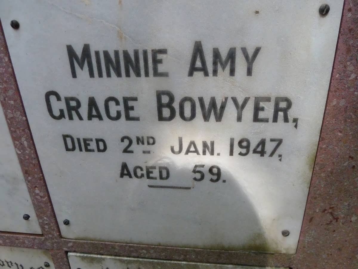 BOWYER Minnie Amy Grace -1947