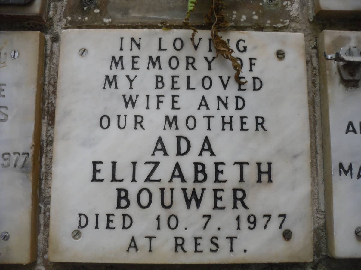 BOUWER Ada Elizabeth -1977