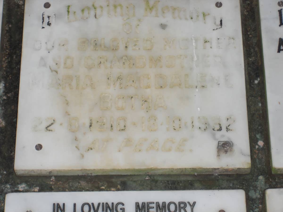 BOTHA Maria Magdalene 1910-1982