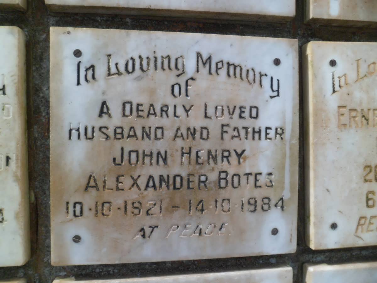 BOTES John Henry Alexander 1921-1984