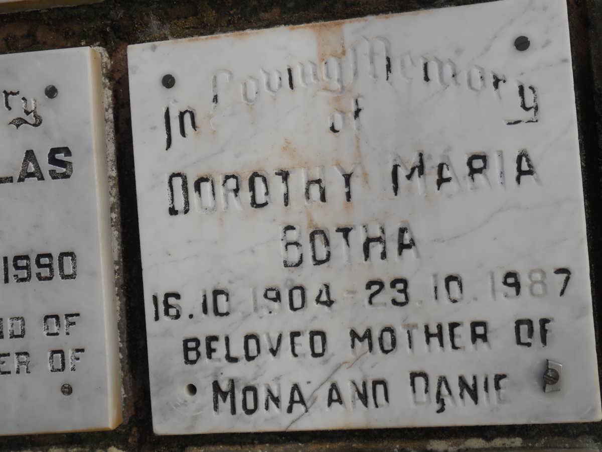 BOTHA Dorothy Maria 1904-1987
