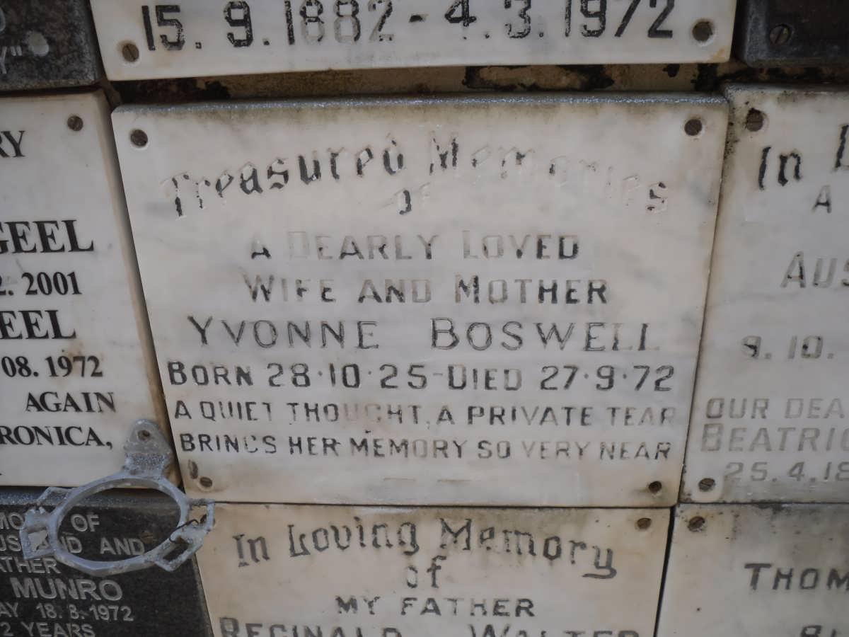 BOSWELL Yvonne 1925-1972