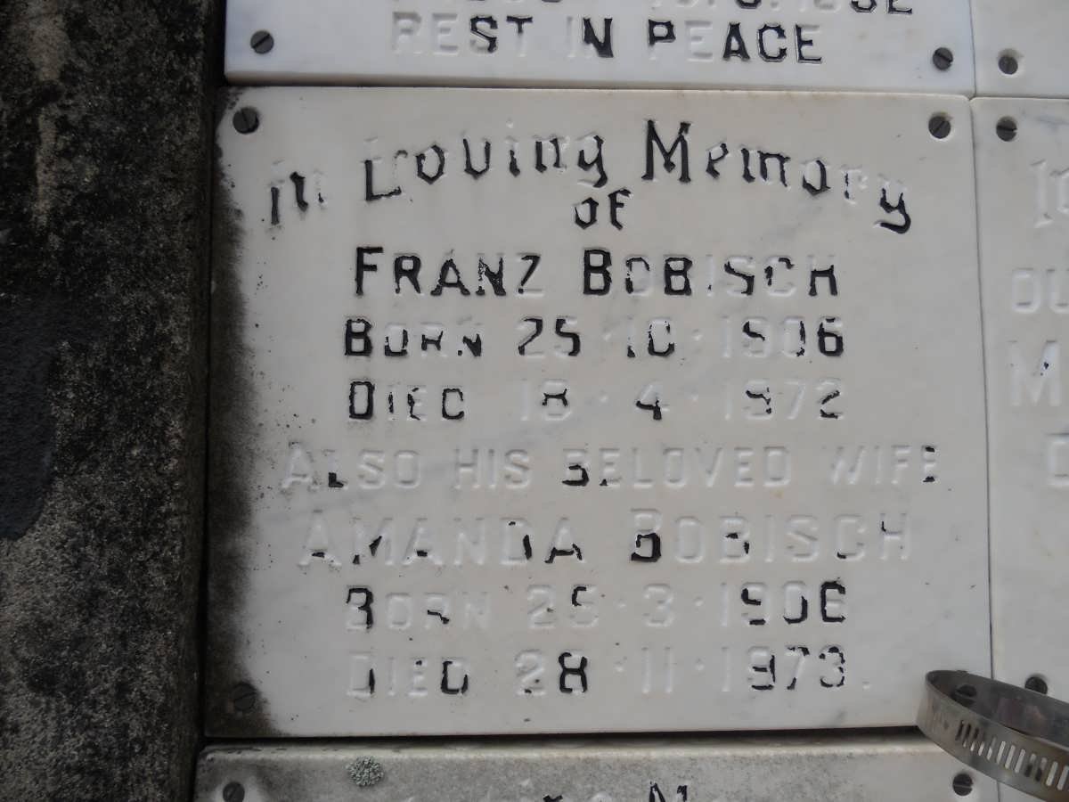 BOBISCH Franz 1906-1972 &amp; Amanda 1906-1973