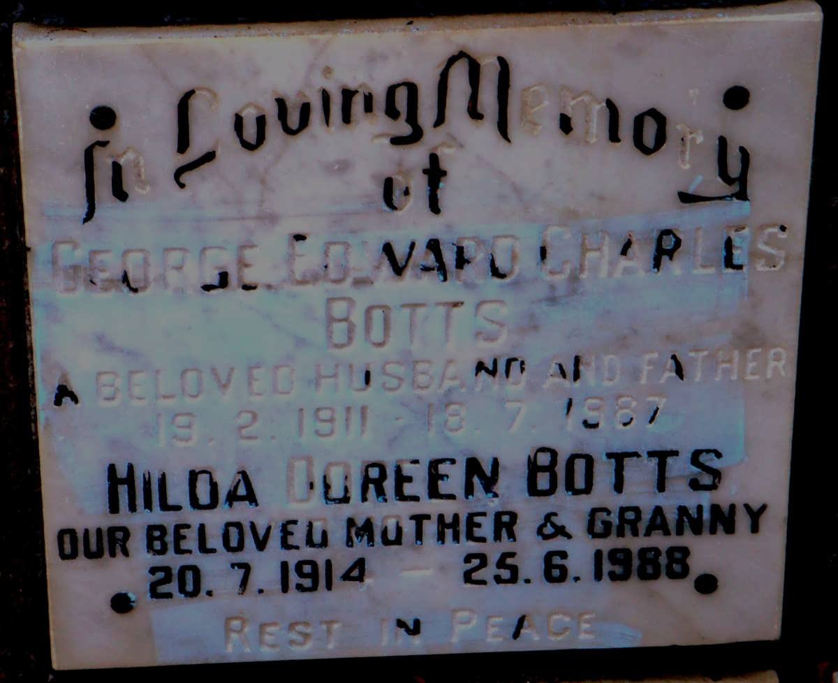 BOTTS George Edward Charles 1911-1987 &amp; Hilda Doreen 1914-1988