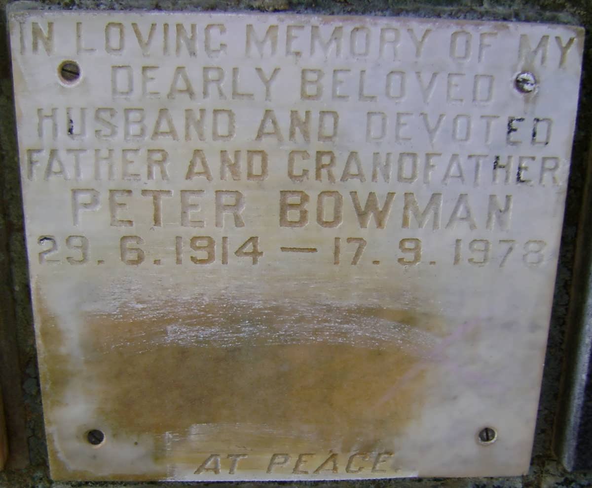 BOWMAN Peter 1914-1978
