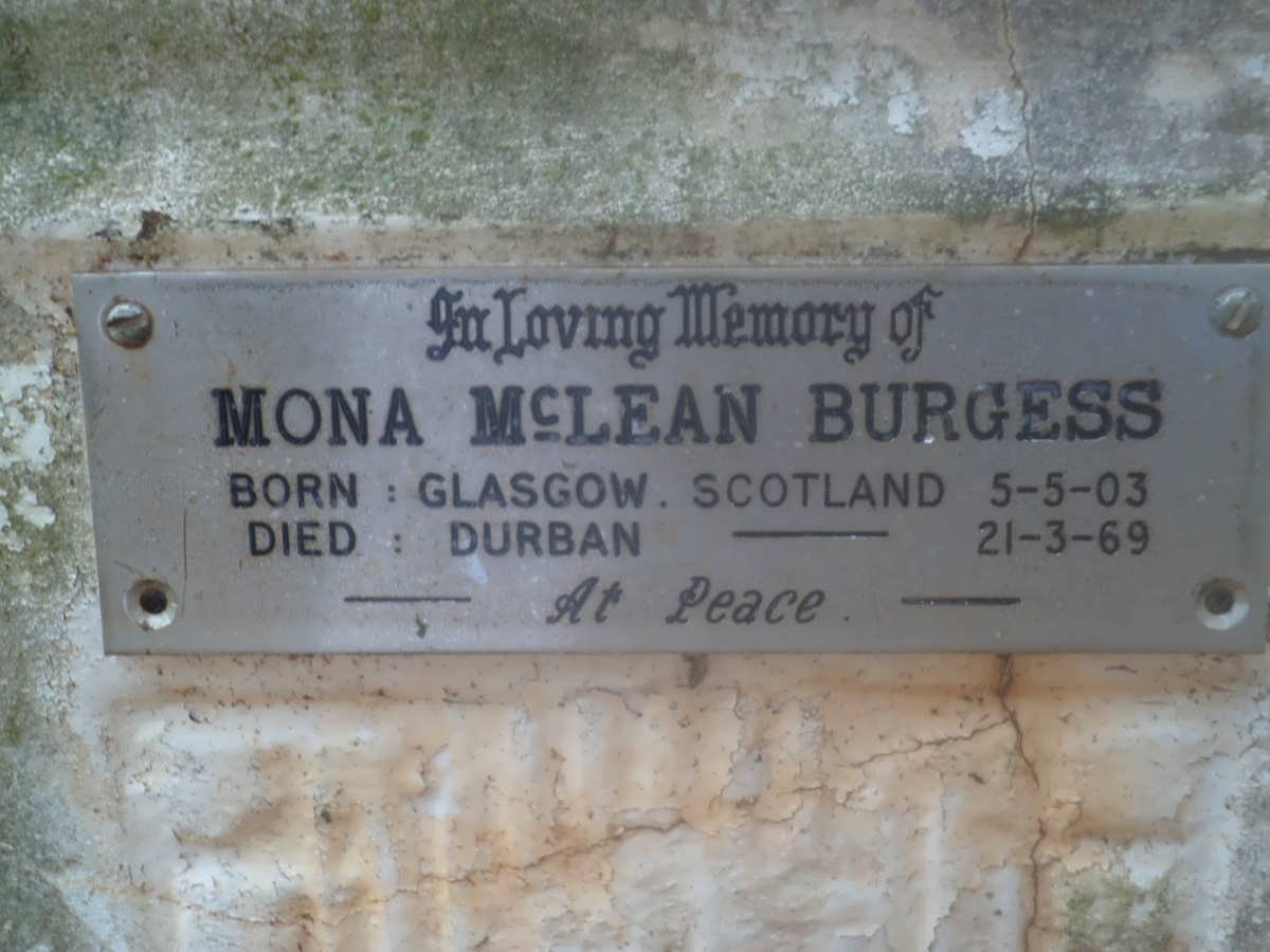 BURGESS Mona McLean 1903-1969