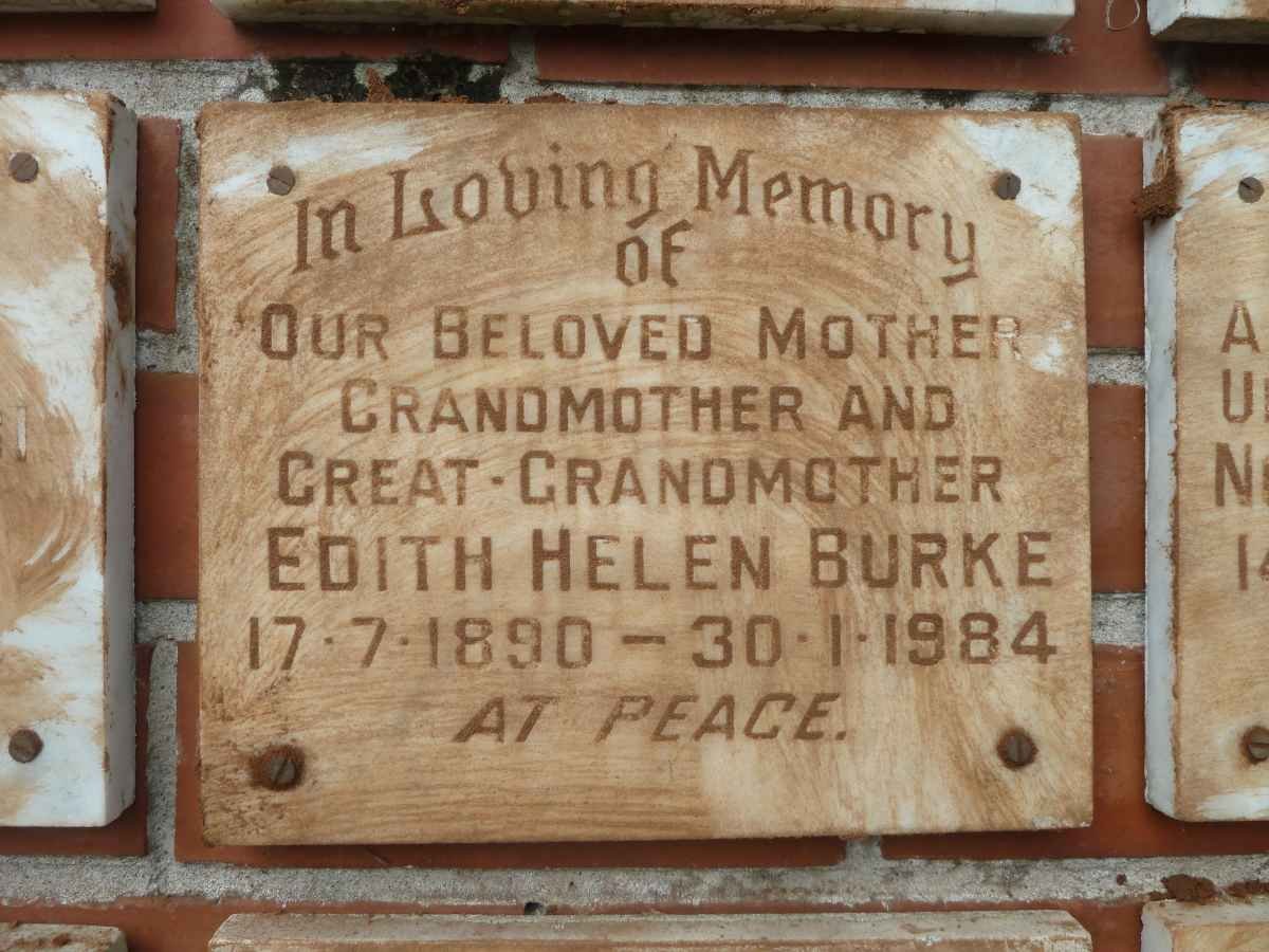 BURKE Edith Helen 1890-1984