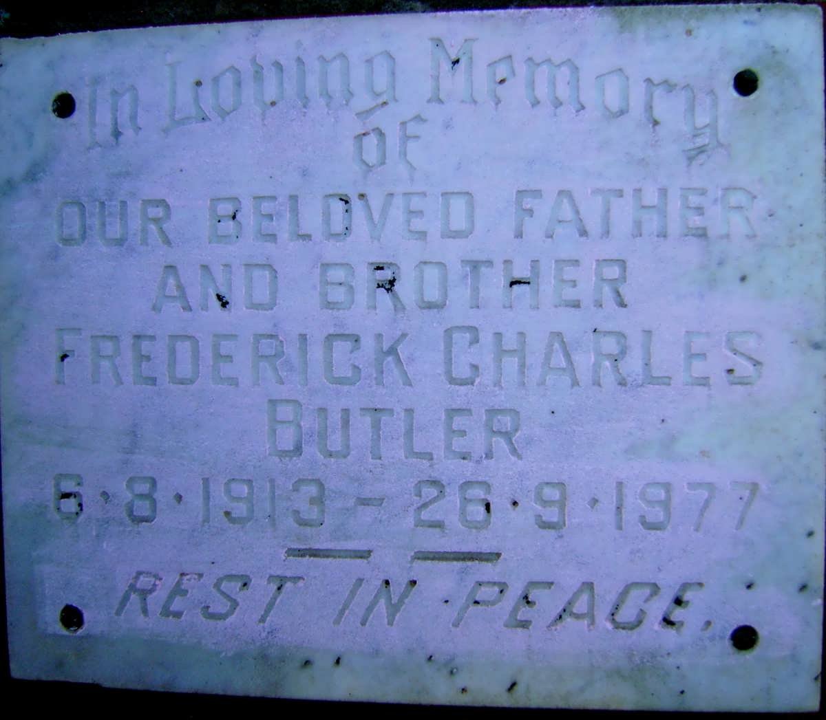 BUTLER Frederick Charles 1913-1977