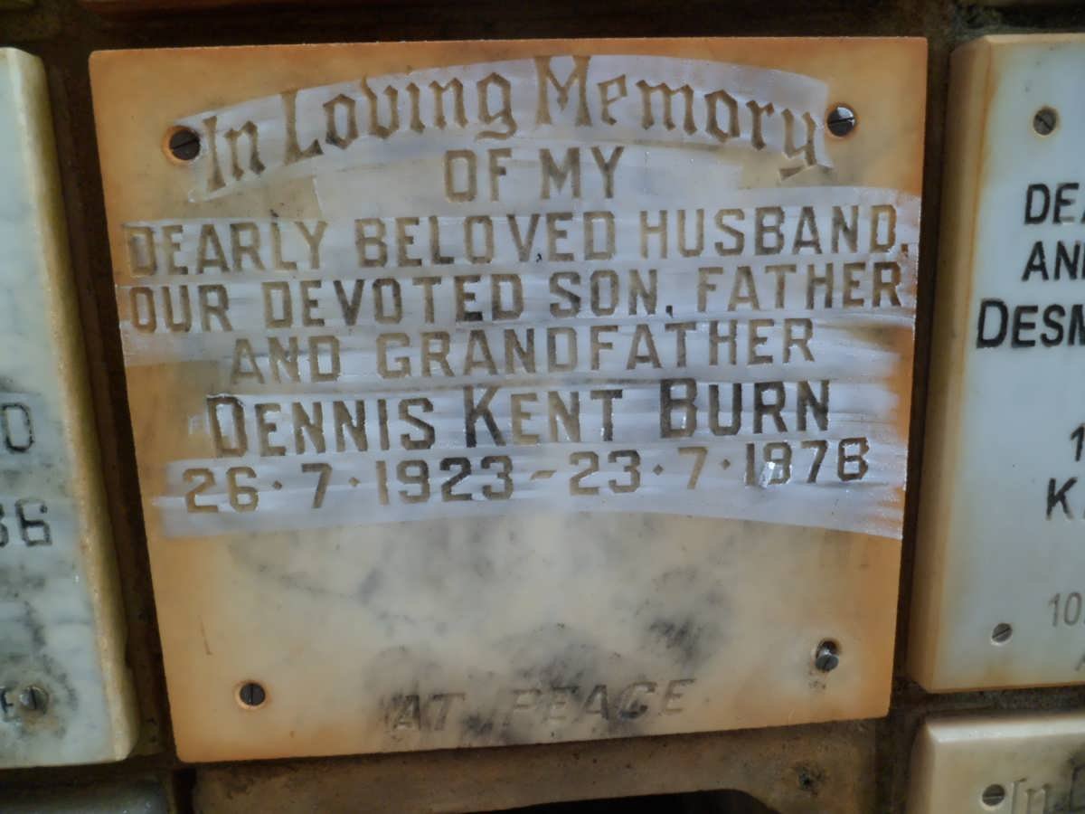 BURN Dennis Kent 1923-1978