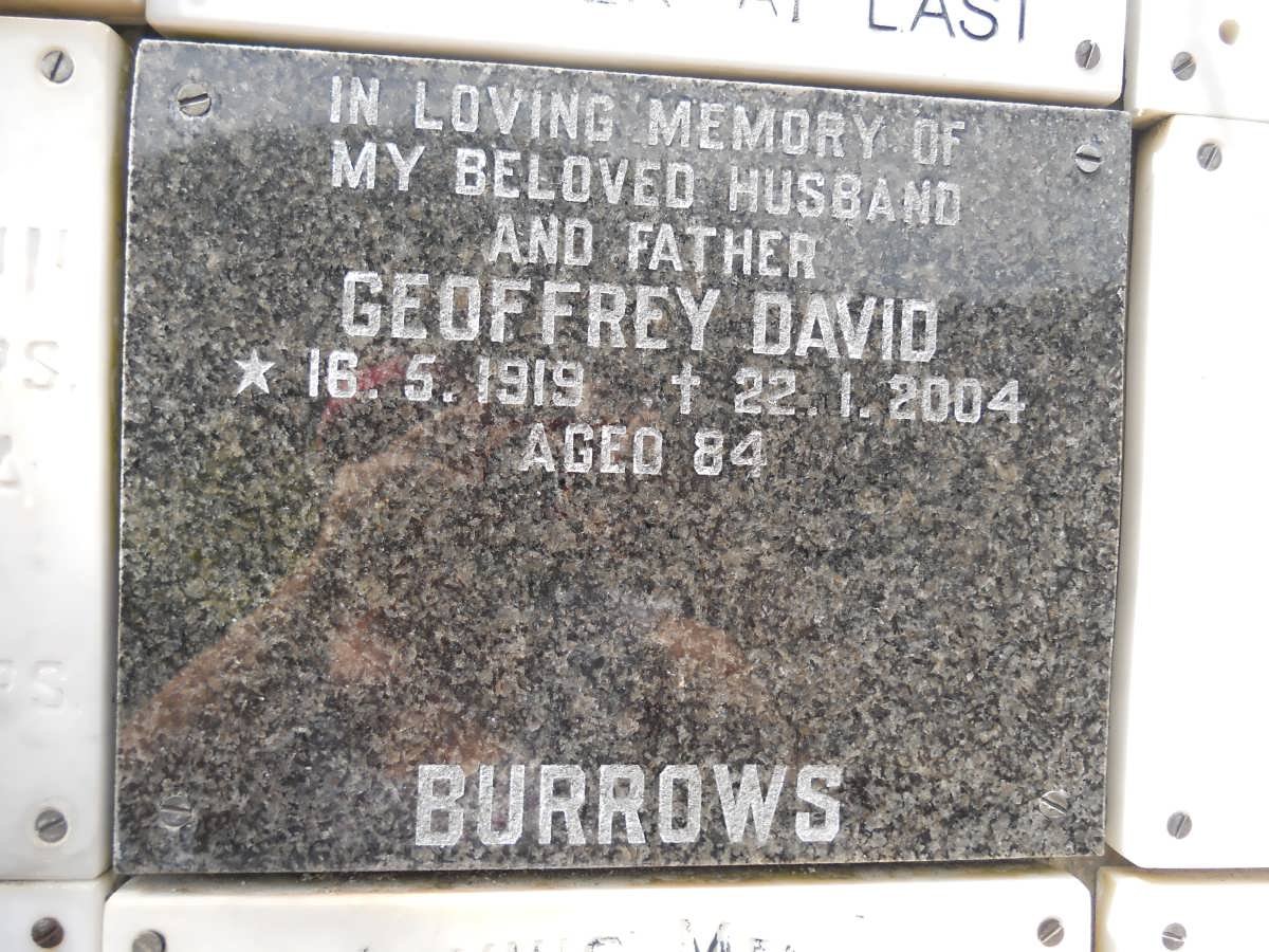 BURROWS Geoffrey David 1919-2004