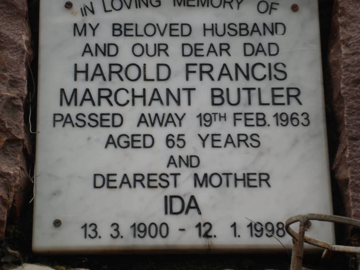BUTLER Harold Francis Marchant -1963 &amp; Ida 1900-1998