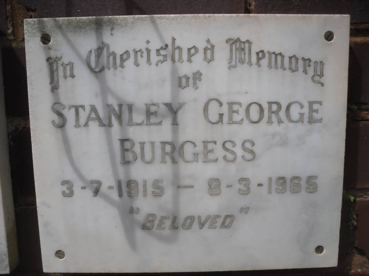 BURGESS Stanley George 1915-1965