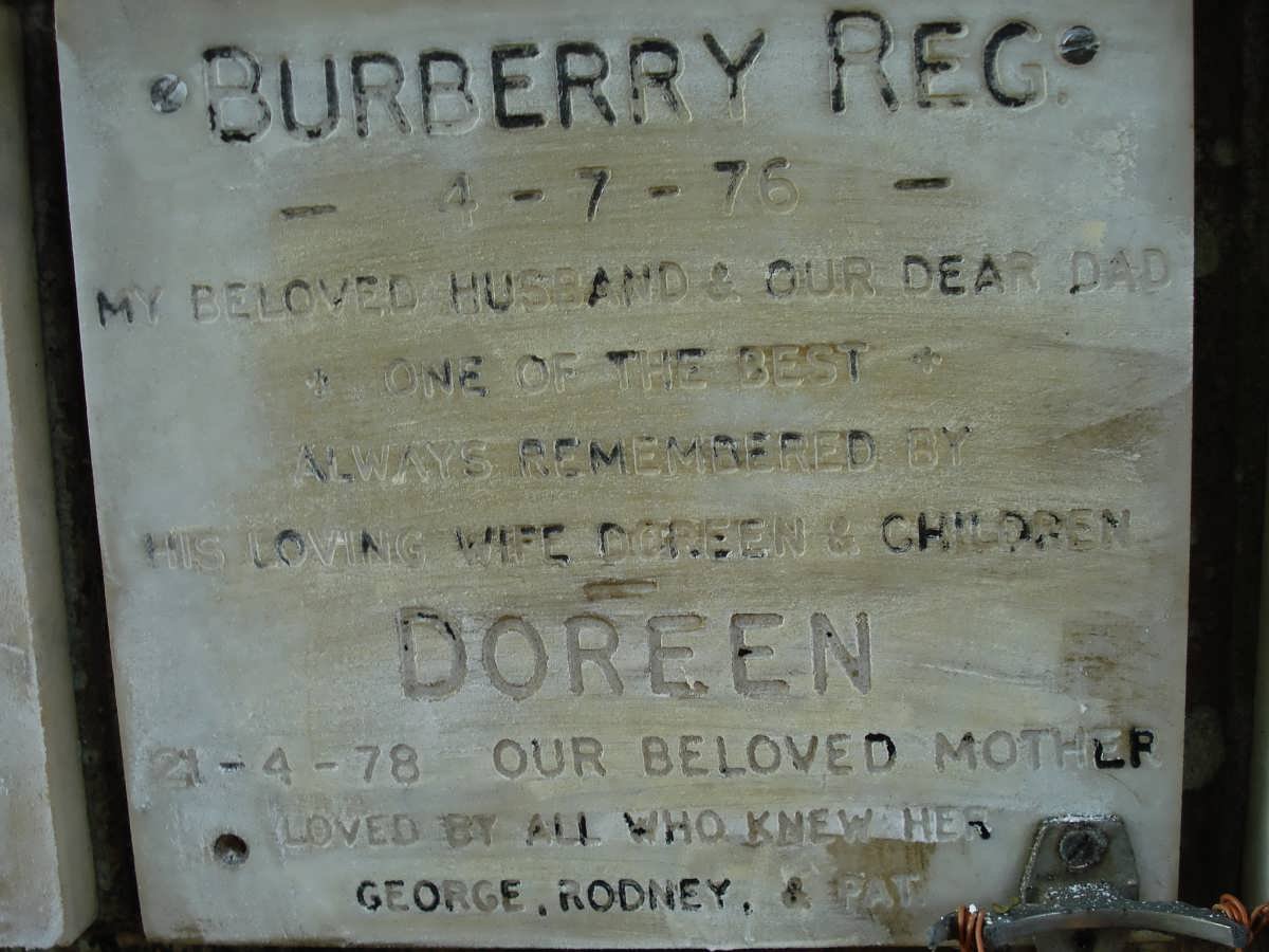 BURBERRY Reg -1976 &amp; Doreen -1978