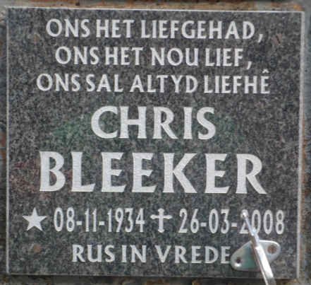 BLEEKER Chris 1934-2008