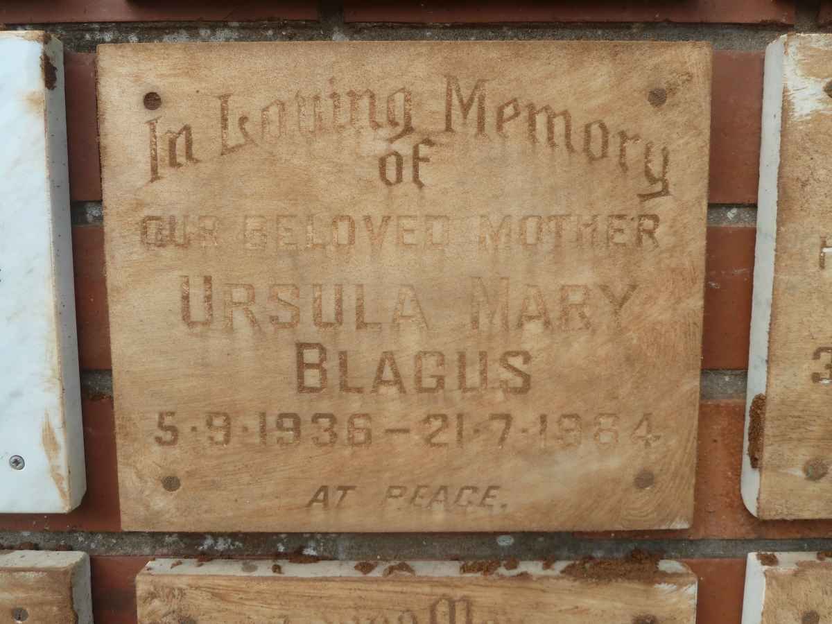 BLAGUS Ursula Mary 1936-1984