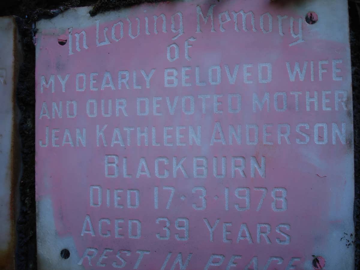 BLACKBURN Jean Kathleen Anderson -1978