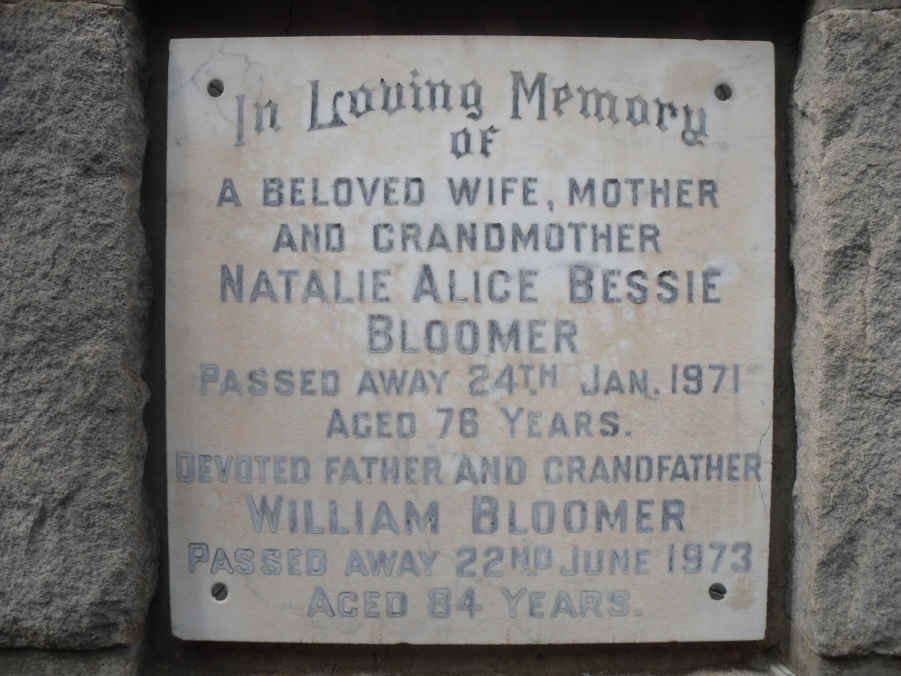 BLOOMER William -1973 &amp; Natalie Alice Bessie -1971