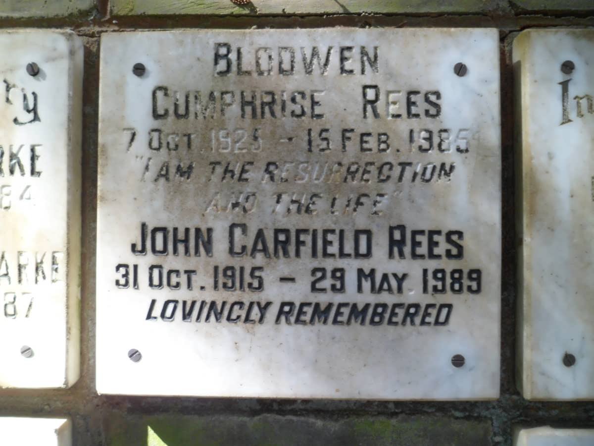 BLODWEN John Garfield Rees 1915-1989 :: BLODWEN Cumphrise Rees 1925-1985