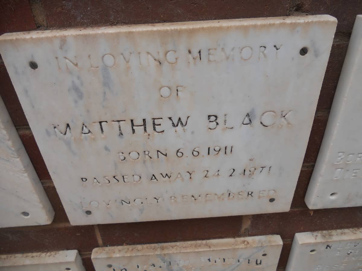 BLACK Matthew 1911-1971
