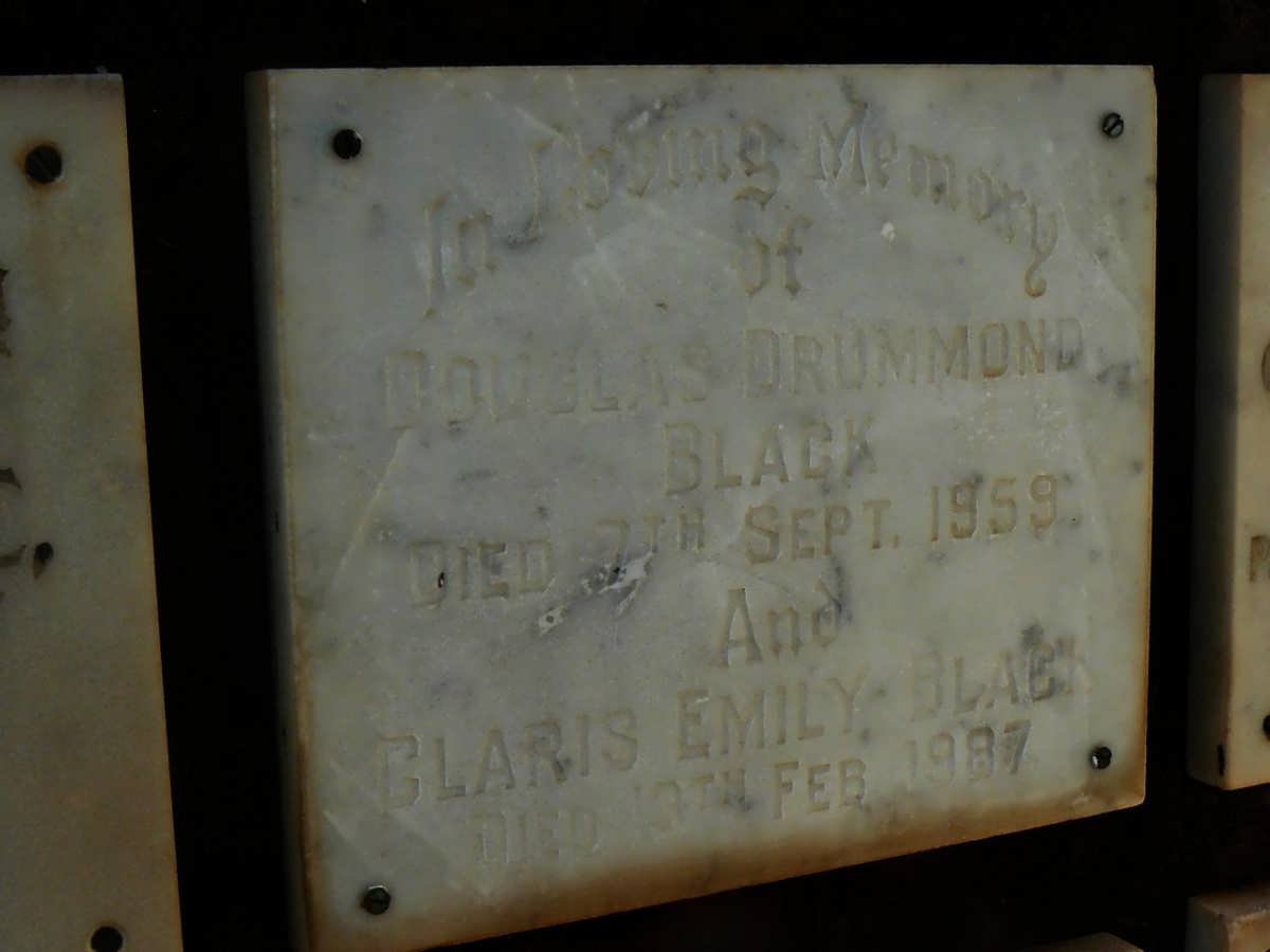 BLACK Douglas Drummond -1959 &amp; Claris Emily -1987