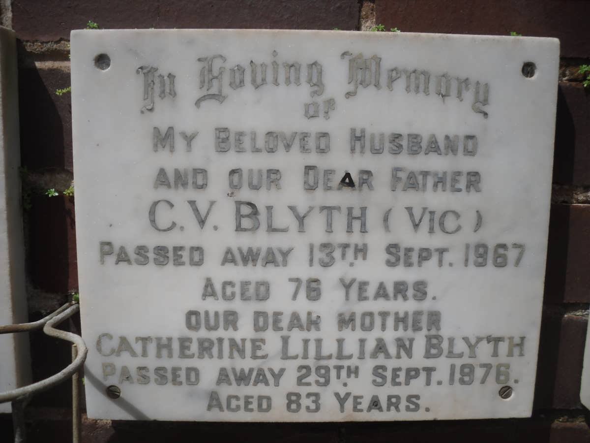 BLYTH C.V. -1967 &amp; Catherine Lillian -1976