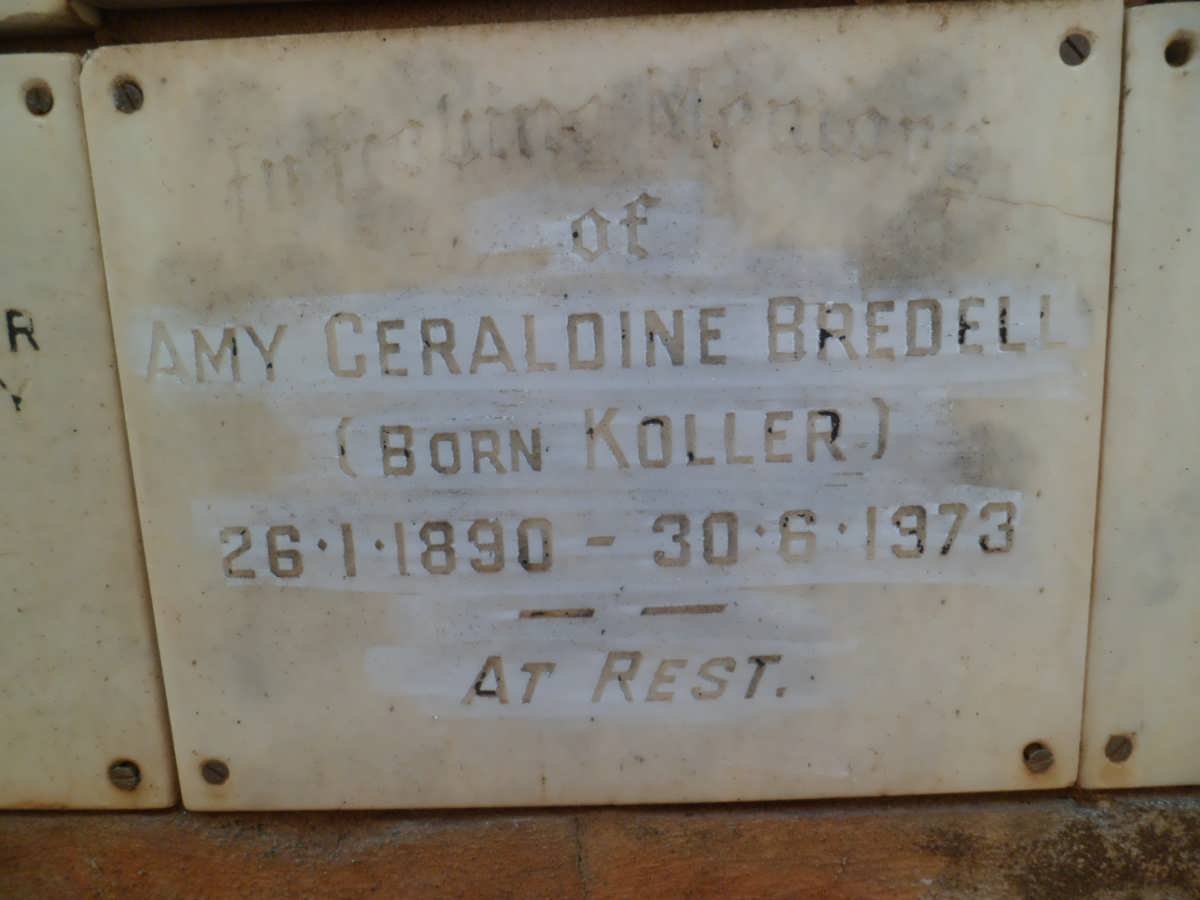 BREDELL Amy Geraldine nee KOLLER 1890-1973