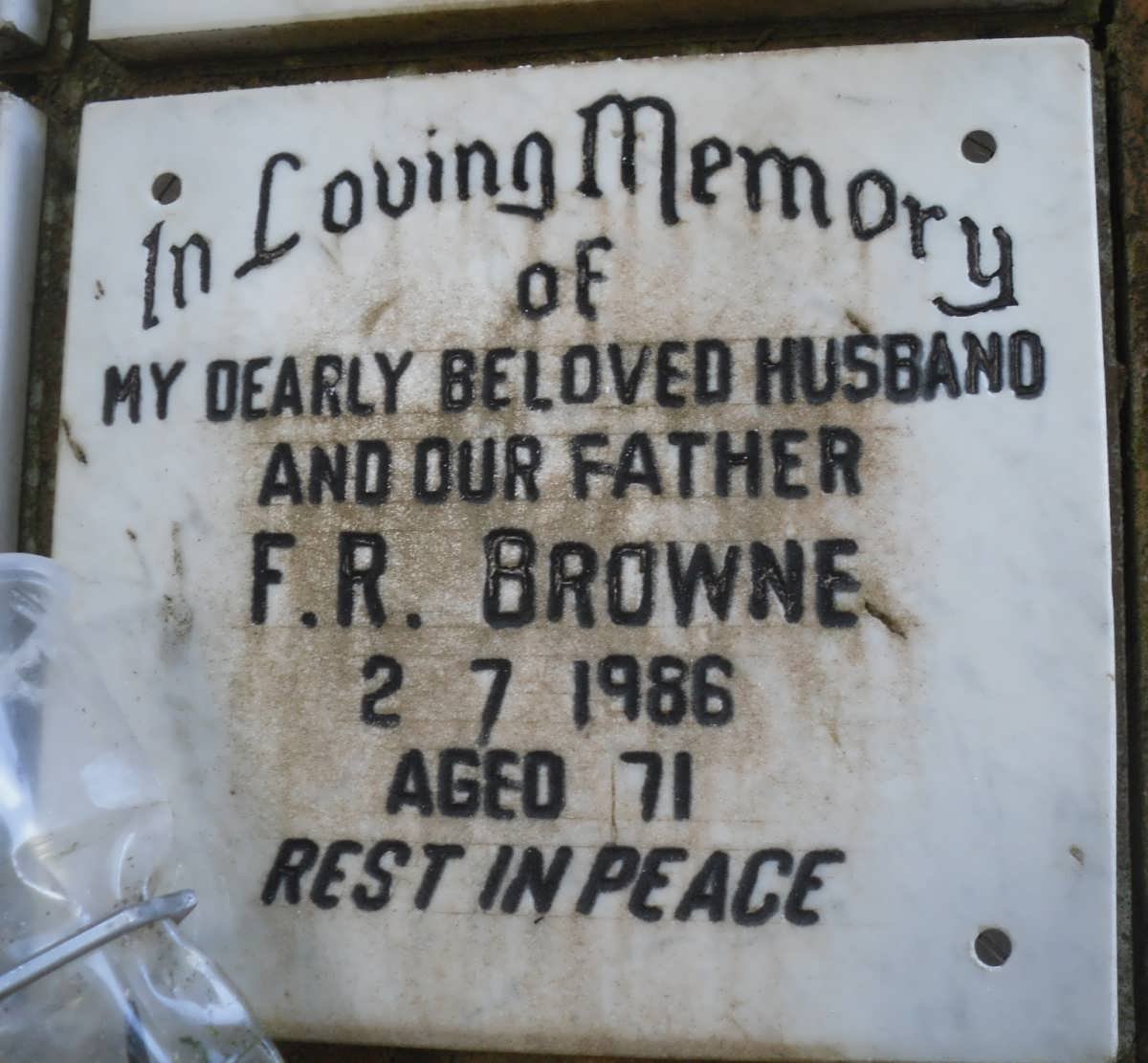 BROWNE F.R. -1986