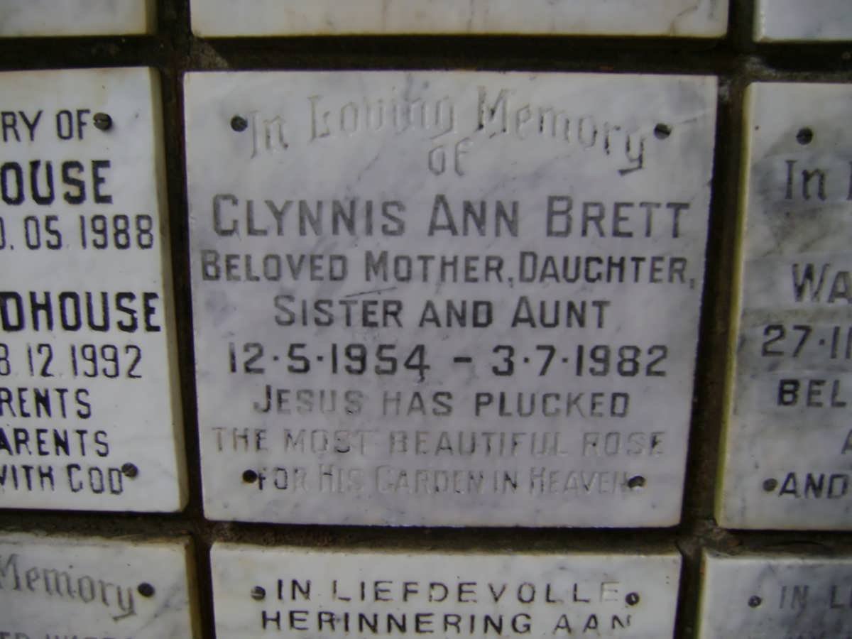 BRETT Glynnis Ann 1954-1982