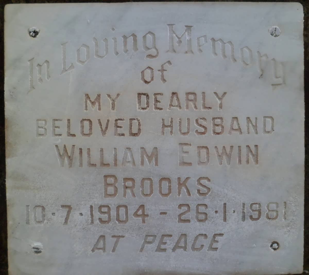 BROOKS William Edwin 1904-1981