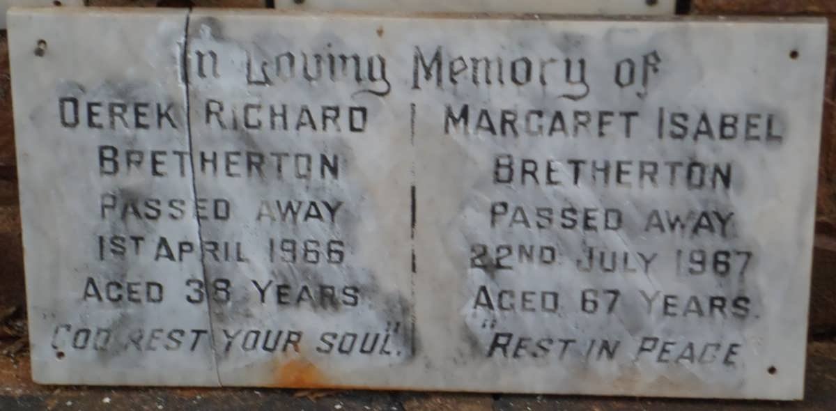BRETHERTON Derek Richard -1966 &amp; Margaret Isabel -1967