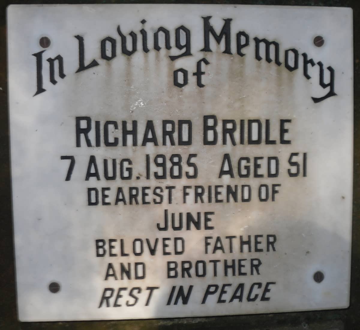 BRIDLE Richard -1985
