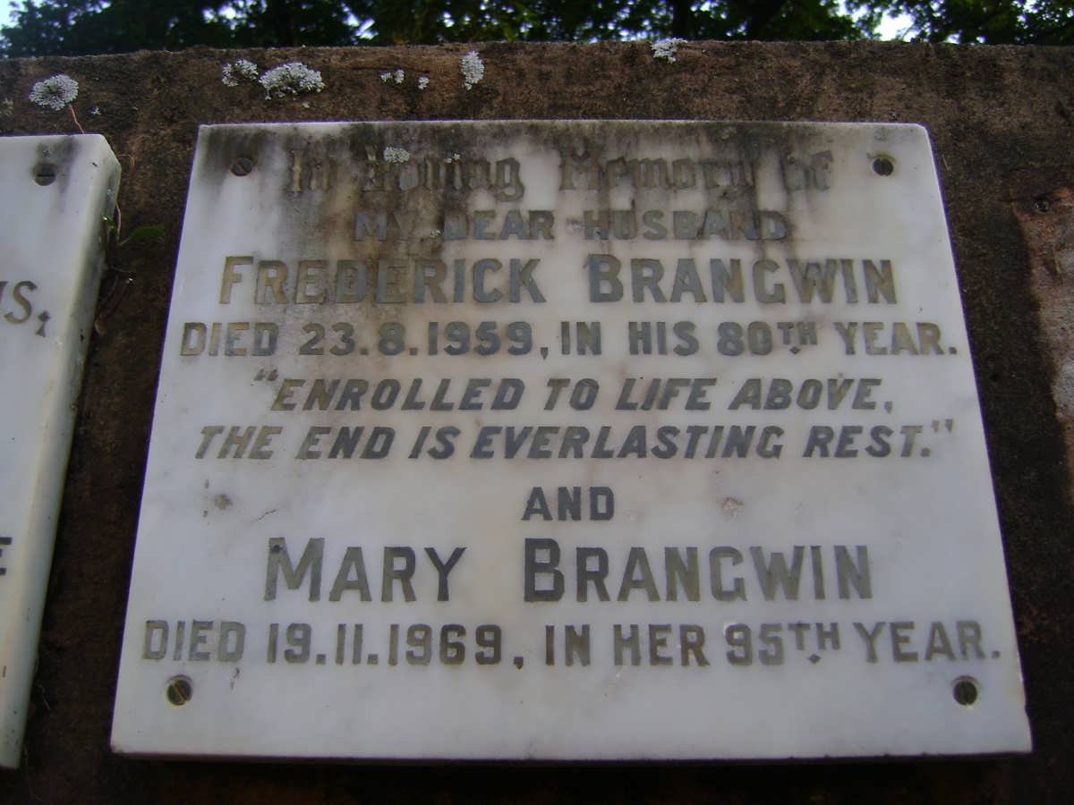 BRANGWIN Frederick -1959 &amp; Mary -1969