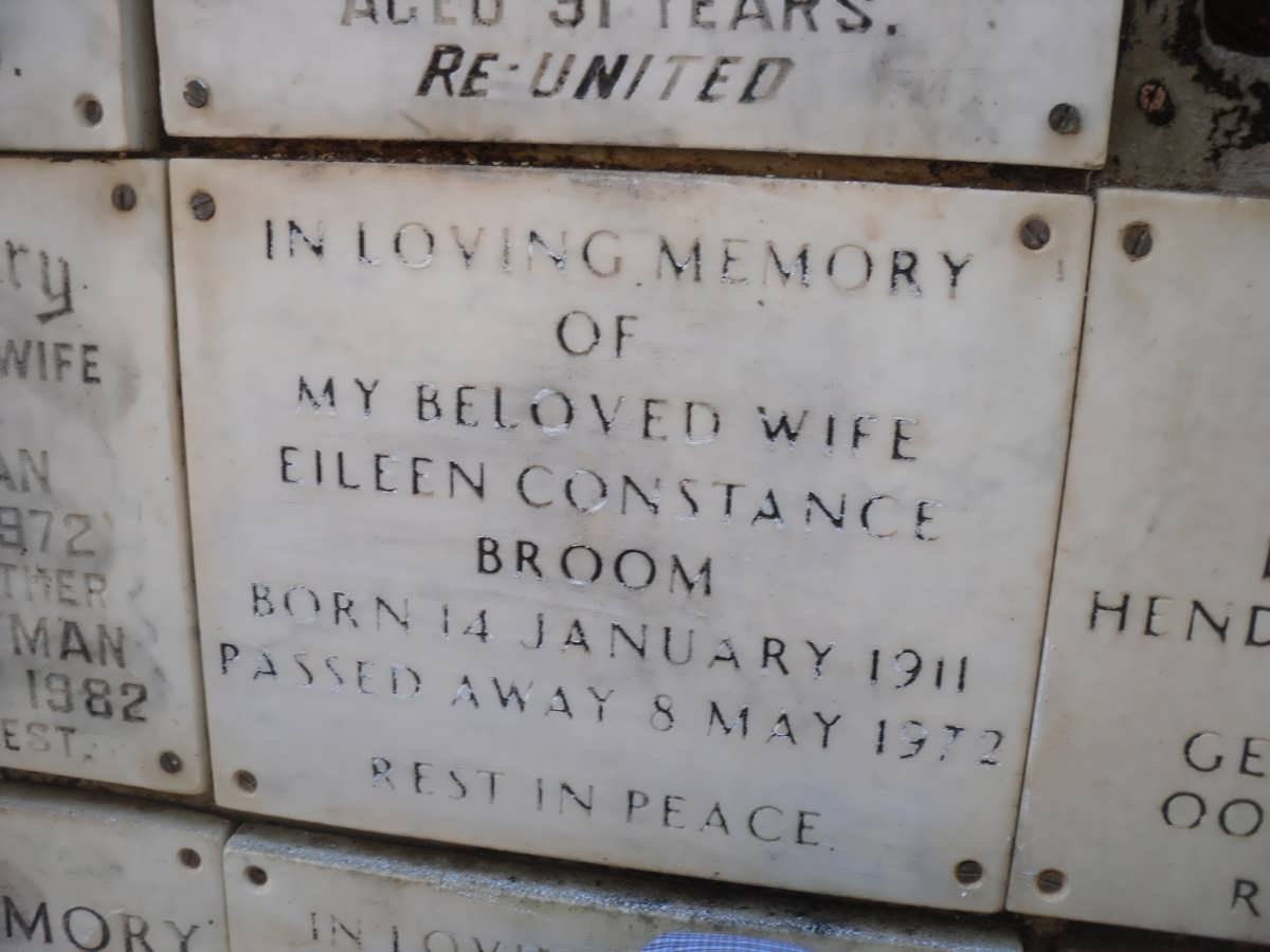 BROOM Eileen Constance 1911-1972