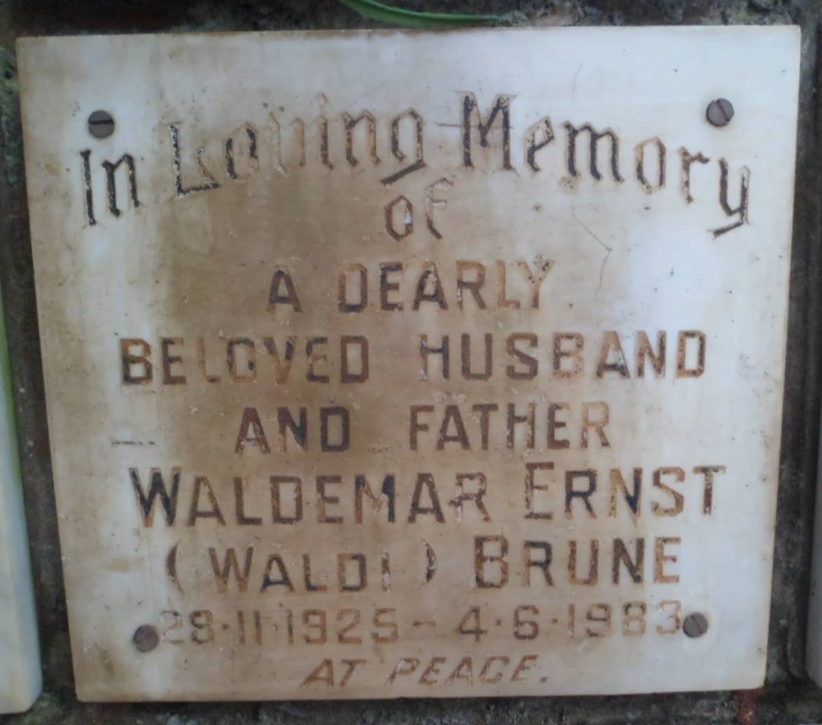 BRUNE Waldemar Ernst 1925-1983