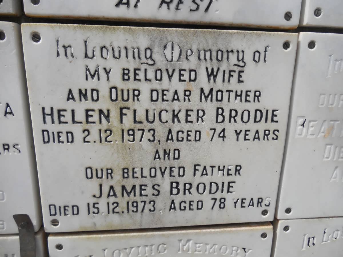 BRODIE James -1973 &amp; Helen Flucker -1973