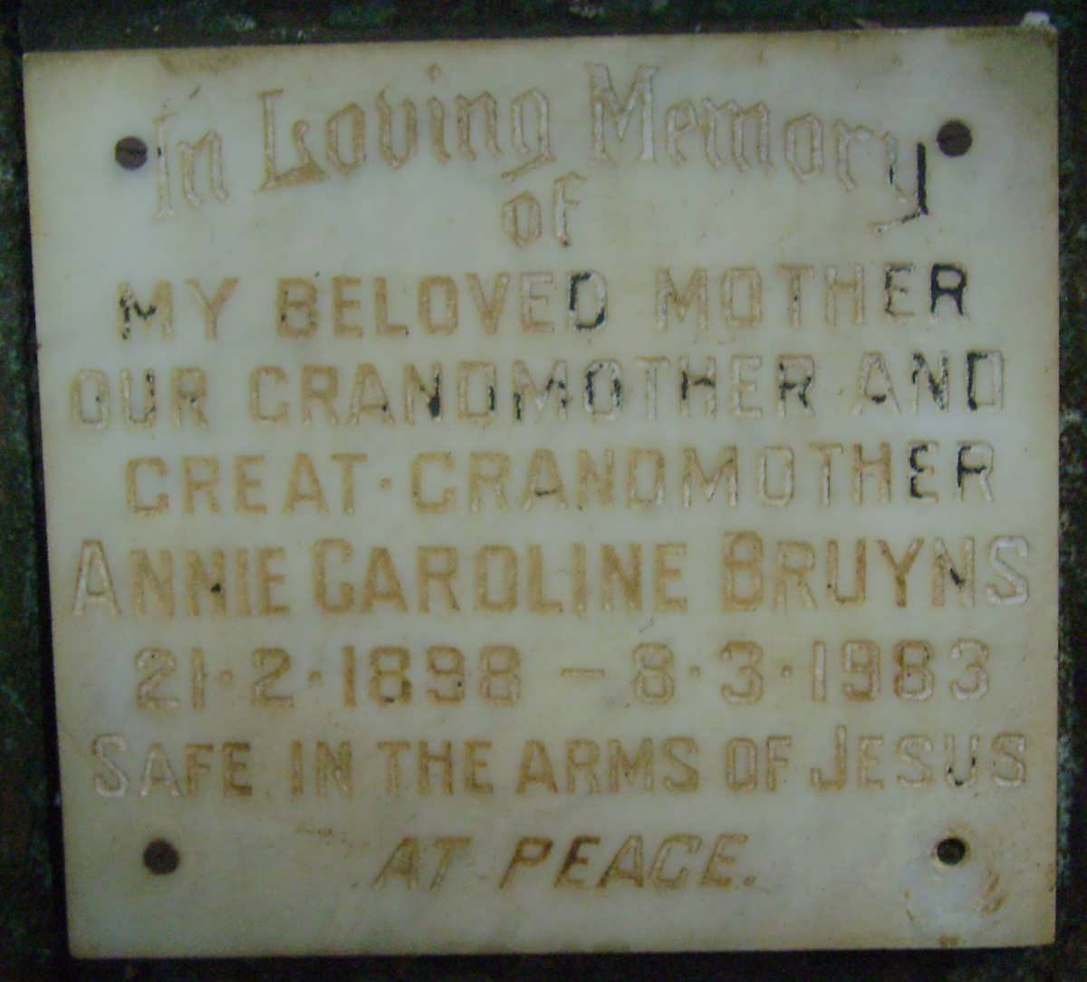 BRUYNS Annie Caroline 1898-1983