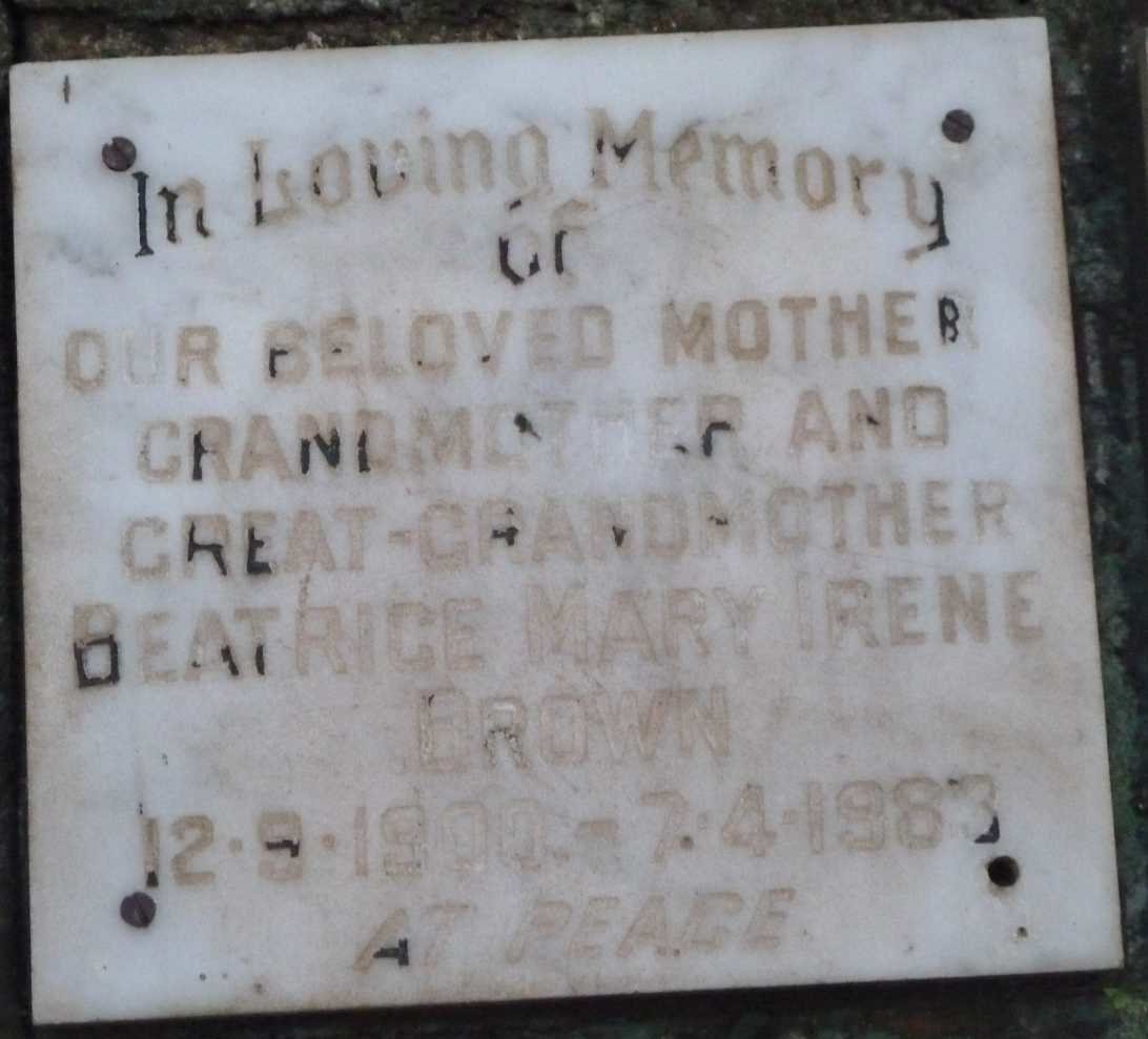 BROWN Beatrice Mary Irene 1900-1983