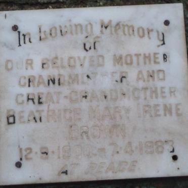 BROWN Beatrice Mary Irene 1900-1983