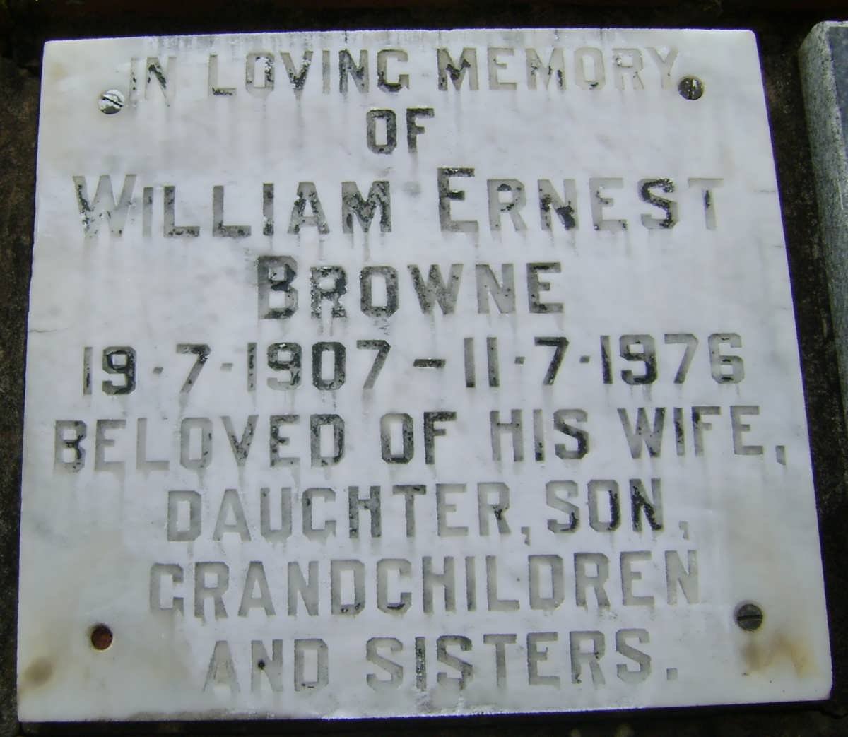 BROWNE William Ernest 1907-1976