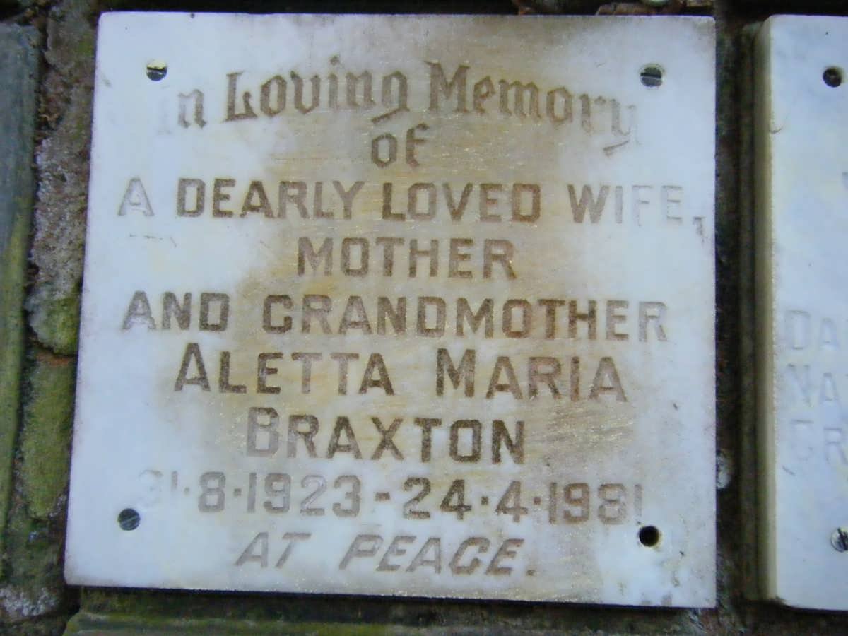 BRAXTON Aletta Maria 1923-1981