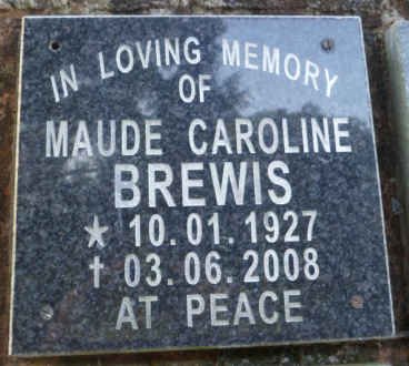 BREWIS Maude Caroline 1927-2008