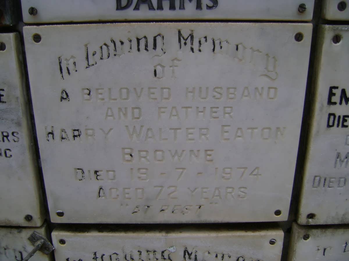 BROWNE Harry Walter Eaton -1974