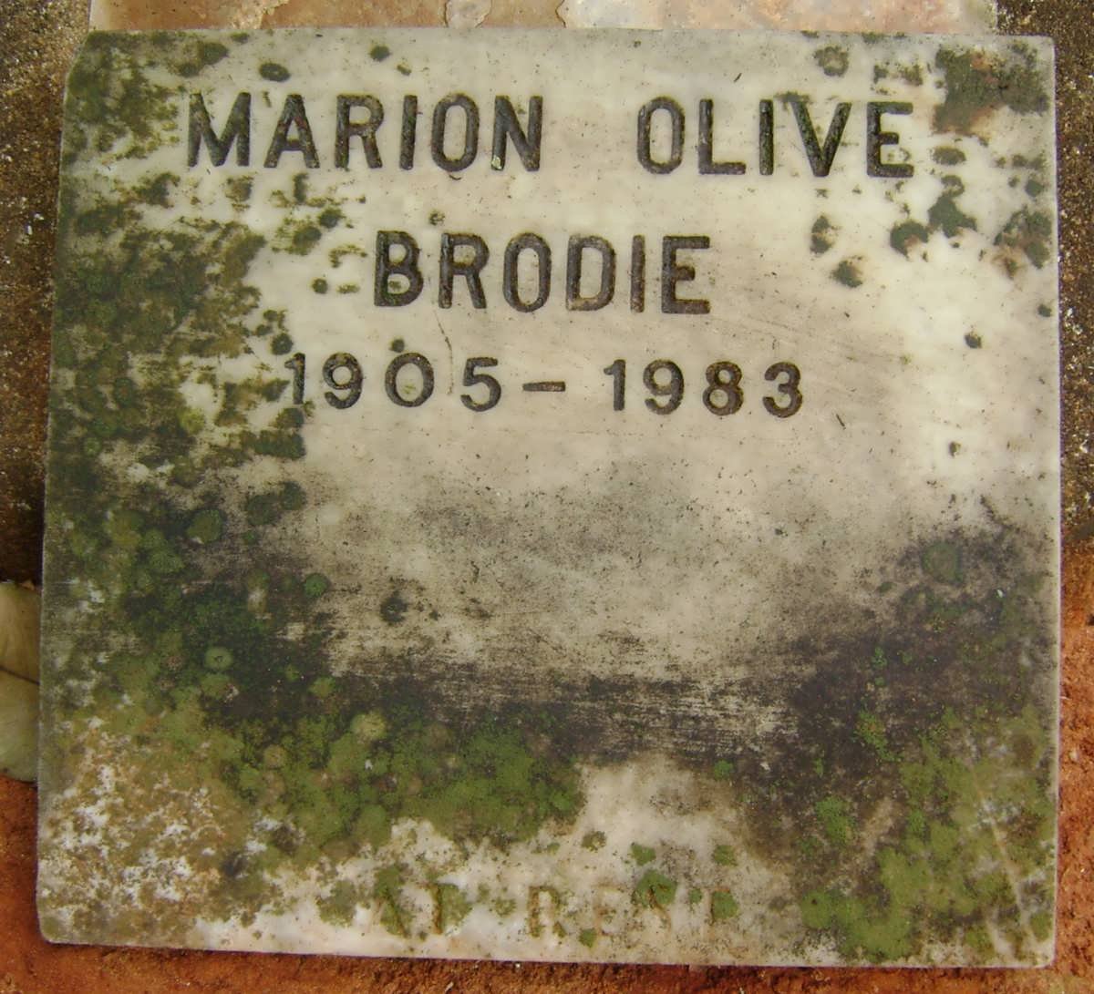 BRODIE Marion Olive 1905-1983